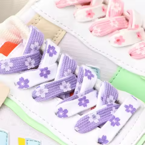 Heart Love Flat Shoelaces for Sneakers Little Daisies Sakura Design High-top Canvas Shoe Lace AF1 St