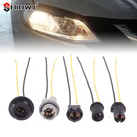 2PCS T10 T13 T15 Soft Bulb Holder Adapters Cable LED Bulb Connector Socket Wedge Base Light Bulb Plu