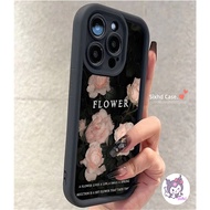 Sixhd Hp Case For Oppo A57 A77s A18 A58 A38 A96 A17 A16 A15 A5s A3s A55 A54 A53 A98 A78 A76 A95 A94 A92 A33 A32 A5 A9 Reno 4F 5F 8T 7Z Silicon Flower Case Ins Fashionable Art Case Mobile Phone Protective Cover Anti-Fall Soft Impact Resistant