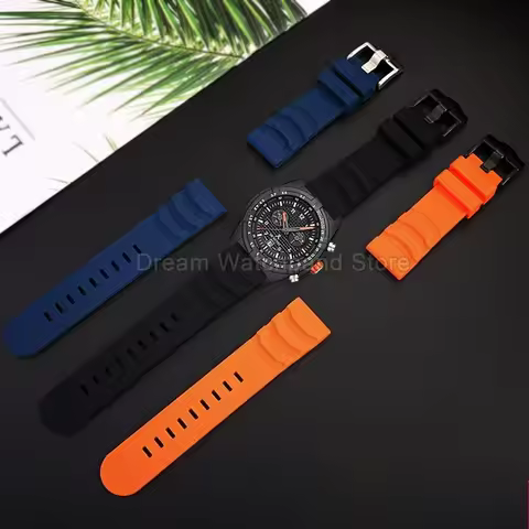 For Luminox 3805 3501 3749 3801 Series Men's Rubber Watchband Soft Comfortable Waterproof Silicone W