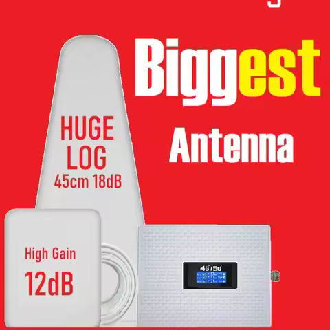 Biggest Antenna Weak Signal 3 Band 850 900 1800 2100 Cellular Amplifier B8 B5 B3 B1 Tri-Band Mobile 