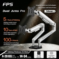 FPS Dual Monitor Mount Arm with Tray Laptop Stand Monitor Bracket Holder for 14-34 Inch Dual Screen