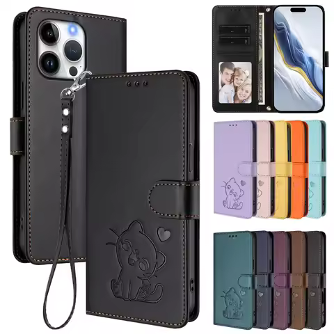 Leather Flip Wallet Case for XiaoMi 11 11T 11X 11i 10 10T 9 Lite Pro Ultra 5G Cover Kickstand Cute C