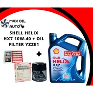 Shell Helix Hx7 10W-40 4Liter 4Liter Minyak Hitam Engine Oil + Oil Filter Toyota Perodua Proton Honda Code/Pasaran Malay