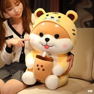 Gấu Bông Chó ShiBa Cosplay Cọp Hổ ôm Trà sữaHàng loại 1 Mềm mịn