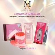DHERBS COMBO BEAUTY (SUNSCREEN TINTED SPF50+ 40g+JELLY COLLAGEN 30g+DELIMA LIPS BUTTER) beauty meaku