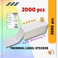 2000pcs/ stack A6 paper thermal label sticker 70gsm