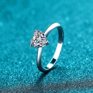 X-077 925 Sterling Silver Women's Ring, 0.5ct/1ct/2ct Moissanite (Including Certificate)
