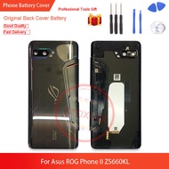 ของใหม่ของแท้สำหรับ Asus ROG Phone II 2 ZS660KL I001D I001DA ฝาหลังกระจกอะไหล่ซ่อมสำรองอะไหล่ปลอกหุ้มช่องหลัง + เครื่องมือ8ชิ้น
