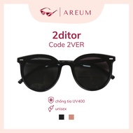 Korean 2DITOR anti-UV sunglasses, Code 2VER series, black/tea brown