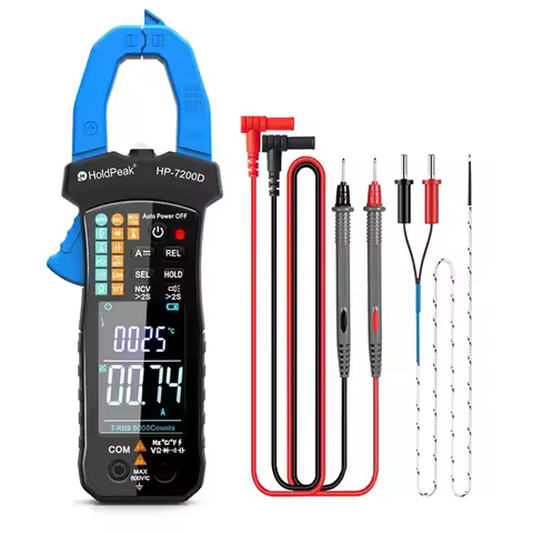 SOSW-Holdpeak HP-7200D Digital Clamp Meter, TRMS 6000 Counts Multimeter With Auto Range,AC/DC Voltag