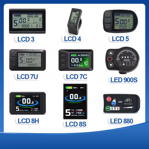 KT Electric Bicycle Display 24V36V48V72V LCD3 LCD4 LCD5 LCD7U LCD7C LCD8H LCD8S LED880 LED900S for E