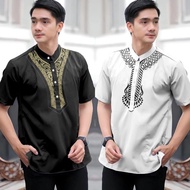New Badik Muslim casual short sleeve ethnic retro pattern shirt top 2025