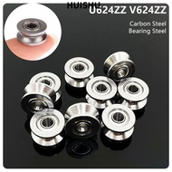 HUISHU 1/5Pcs Ball Bearing, U624ZZ V624ZZ Carbon Steel Bearing Steel Pulley Bearing, Sealed Ball U G
