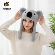 [KOZEEY] Fuzzy Koala Earflap Hat Warm Koala Fuzzy Hat Windproof Soft Creature Character Cap for Part