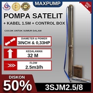 MAXPUMP Mesin Pompa Satelit 3inch 0.33Pompa Submersible Pompa Satelit Submersible Nonkabel - Pompa S