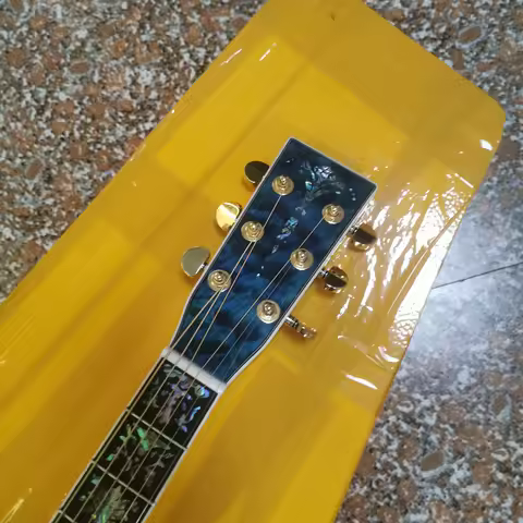 om45 series 40-inch full abalone shell inlaid with blue lacquer gloss paint solid wood section acous