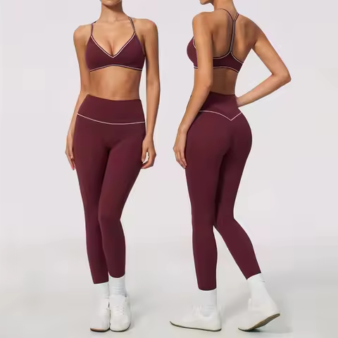 TRY TO BN 2 Pieces Yoga Sets Colorblock Sports Bra High Waist Leggings Women's Tracksuit Fitness Spo