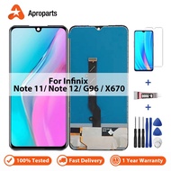 จอแอลซีดีสำหรับ Infinix Note 11 12 X663 X663B Note12 G96หน้าจอสัมผัสประกอบดิจิไทเซอร์ X663C เปลี่ยน