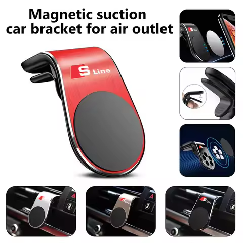 Magnetic Car Phone Holder Metal Stand Auto Accessories For Audi S RS SLINE ABT Quattro A1 A2 A3 A4 A