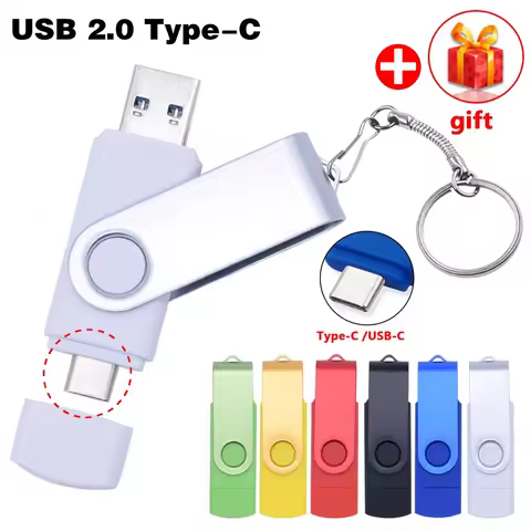 Rotable Usb Flash Drive 128GB 32GB 16GB Pen Drive 256GB Pendrive 64GB 4G OTG 2 IN 1 Memoria Usb Stic