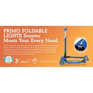 Globber Primo Height-Adjustable Foldable 3 Wheel Scooter (LED Light Wheels) (7 Colours)