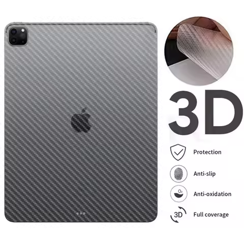 2Pcs 3D Back Carbon Fiber Film For Apple iPad 10.2 9.7 Pro 11 12.9 2020 2021 Air 4 3 2 1 mini 4 5 6 