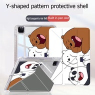 for Air1/2 3 4/5/6 13 gen/5/6 7/8/910 Y-shaped Clear Case Ipad With Pen Tray Pro11 12.9 13 10.5 11/2