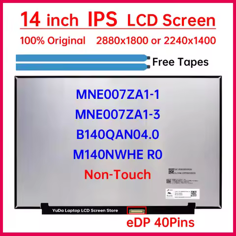 14" LCD Screen MNE007ZA1-3 MNE007ZA1-1 M140NWHE R0 B140QAN04.0 For Lenovo IdeaPad 5 Pro-14ACN6 5 Pro