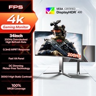 FPS 34 Inch Gaming Monitor 4K QHD Ultrawide Curved Monitor 1ms 200Hz 1500R 21:9