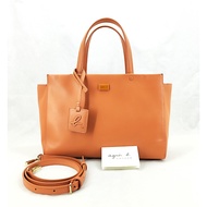 original AGNES B Sophie full leather 2 way hand and shoulder bag