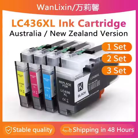 1set LC436 LC436XL Ink Cartridge Compatible For Brother MFC-J4340DW J4440DW J4540DW J5855DW J5955DW