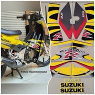Satria R 2002 Black Yellow Motorcycle Striping List Sticker