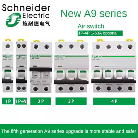Schneider MCB Air Switch 1/2/3/4P Miniature Circuit Breaker iC65N C Household 2/3/4/6/10/16/20/25/32