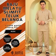 Baju Melayu Moden Teluk Belanga Warna Nude