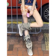 ️ Graffiti Style Canvas High Boots