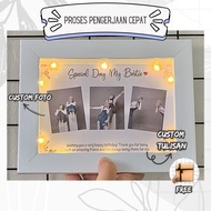KADO UNIK Frame Foto Polaroid dengan Lampu 3D | GIFT FRAME / Kado Ulangtahun / Wisuda / Pernikahan /