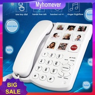 Big Button Phone One Button Touch Corded Telephone 9 Piction for Seniors Elderly