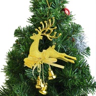 Silver Golden Elk Deer Bells Oranments Christmas Tree Hanging Pendants New Year Kids Gift Noel Navidad Natal Party Decoration Gift for Christmas Birthday Christmas Eve bless Xmas