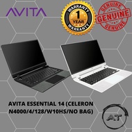 AVITA ESSENTIAL 14 (CELERON N4000/4/128/W10HS/NO BAG) White/Black Laptop - Original 1 Year Warranty by AVITA Malaysia