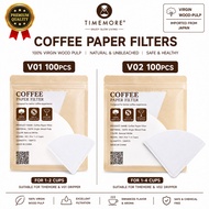 TIMEMORE Coffee Paper Filters V01/V02 | 100pcs V60 Pour Over Coffee Filter Paper