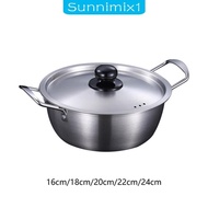 [Sunnimix1] Korean Ramen Cooking Pot Ramyun Pot Multifunctional Instant Noodles Pot Kimchi Soup Pot for Restaurant Soup Eggs