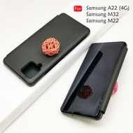 Carristo Samsung Galaxy A22 5G / A22 4G / M32 / M22 Delight Mirror Flip Case Cover Stand Pouch Leath
