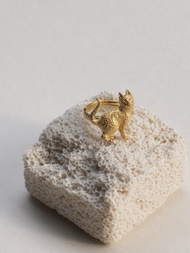 站立貓戒指，925純銀，貓咪戒指，銀貓戒指，可堆疊戒指