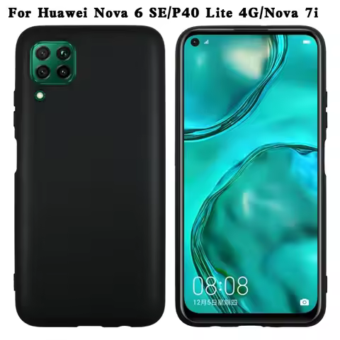 For Huawei P40 Lite 4G Phone Case shockproof Back Soft Rubber Silicone Matte Cover For Huawei nova 7