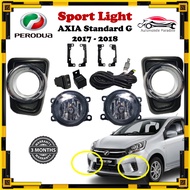 Perodua Axia - Fog Lamp / Sport Light with Chrome Ring Cover ( Standard G Facelift 2017 - 2018 )
