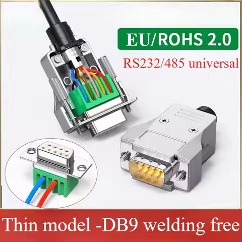 Mini DB9 RS232/485 Serial Port Welding Free Connect Solid Needle 9pin Male Female Terminal 5A Screw 