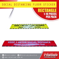 Social Distancing Floor Sticker, MCO Floor Sticker, Stiker Penjarakan Sosial, Rectangle Floor Sticke