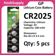 [5pcs][Authentic] GP CR2025 Lithium 3V Button Battery 2025 [FAST SHIP OUT]