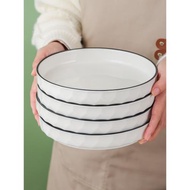 高級感輕奢陶瓷餐盤菜盤家用備菜配菜圓盤魚盤2024新款盤子早餐盤